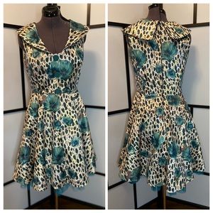 Tatyana by Bettie Page floral animal print dress